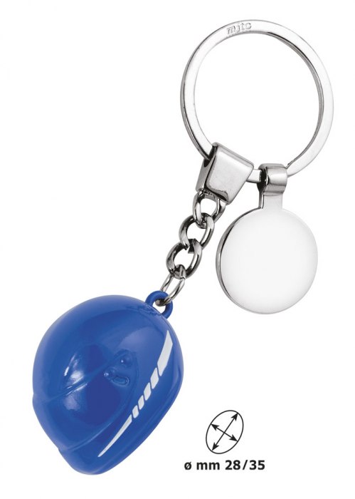 Portachiavi Casco Grande Blu Con Gettone
