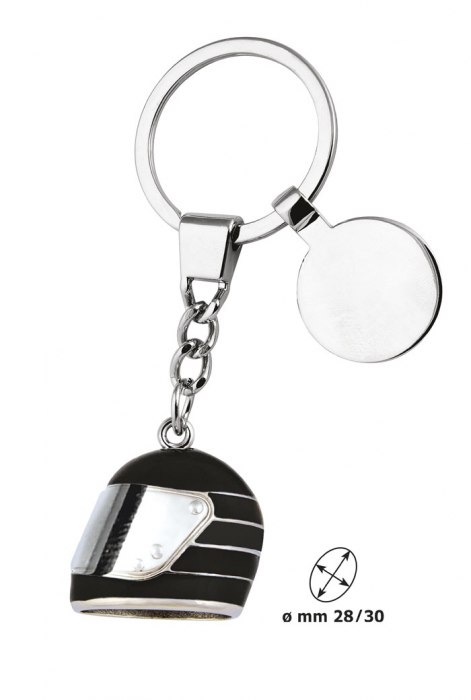 Portachiavi Casco Nero Con Gettone