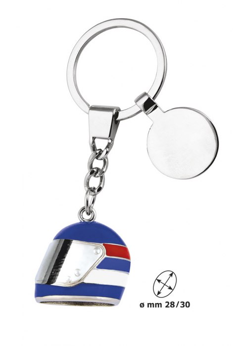 Portachiavi Casco Blue Bianco E Rosso
