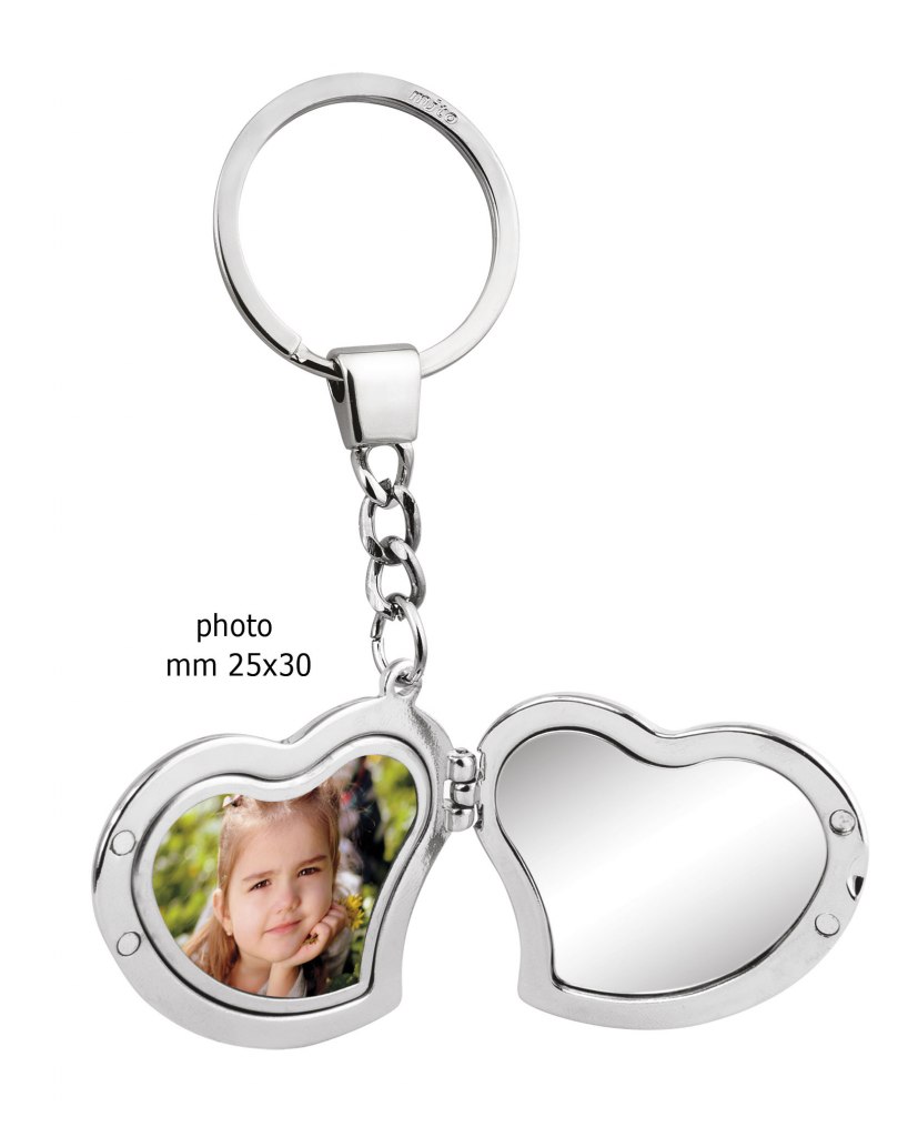 Portachiavi Specchio E Portafoto Cuore