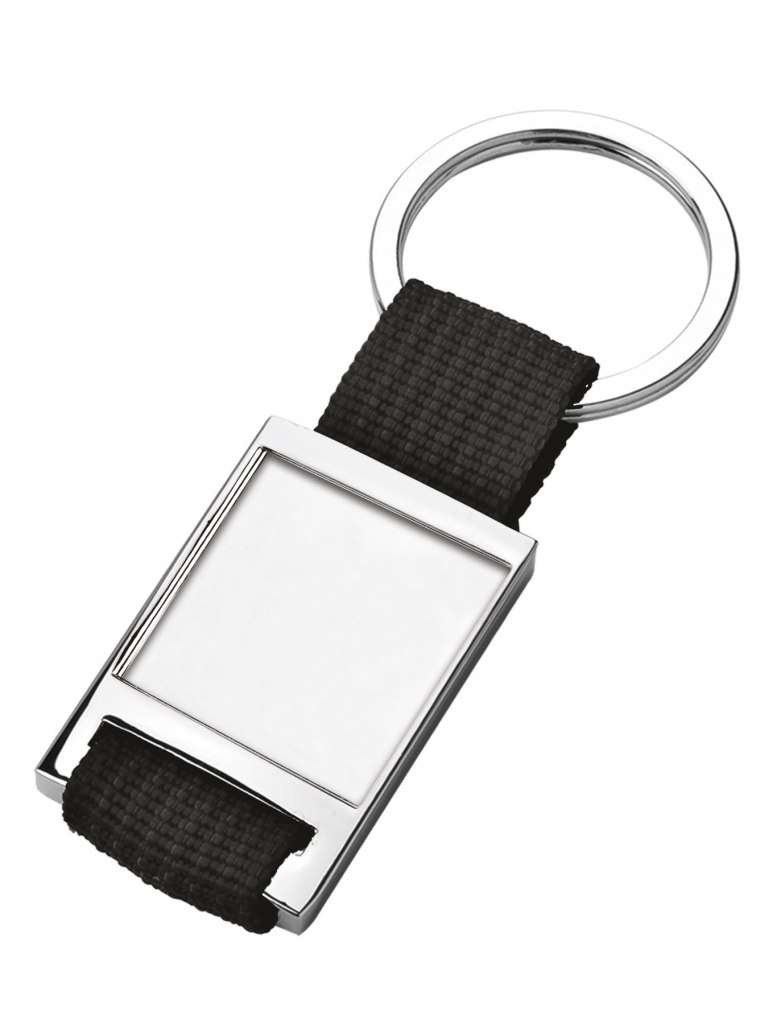 Portachiavi Tessuto Nero Incavo 25X25 Mm