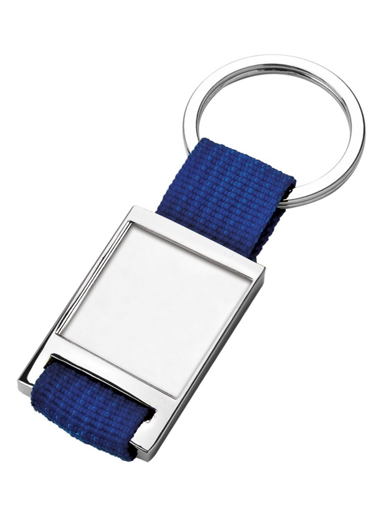 Portachiavi Tessuto Blu Incavo 25X25 Mm