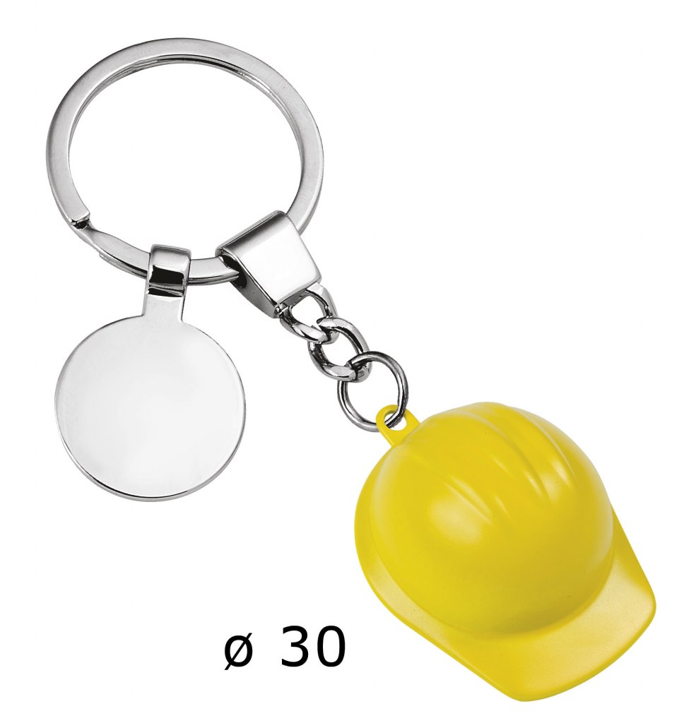 Portachiavi Elmetto Casco Giallo D=30Mm