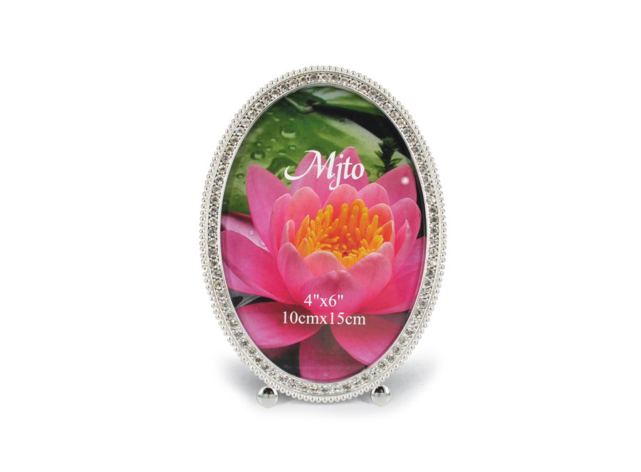 Portafoto Oval Silver Crystal Outlet